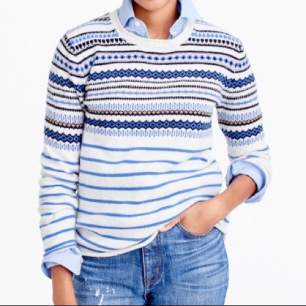 J. Crew Lightweight Fair Isle Sweater